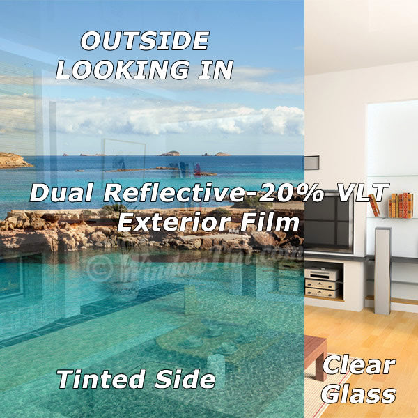 Exterior Dual Reflective Window Tinting Film 20% VLT