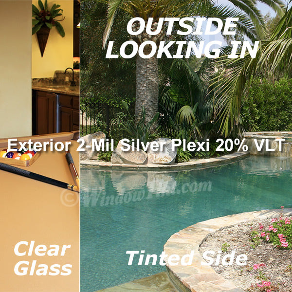 Exterior Plexi 2 Mil Silver 20% VLT Window Tinting Film