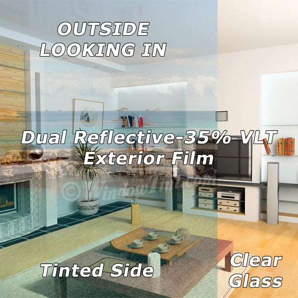 Exterior Dual Reflective Window Tinting Film 35% VLT