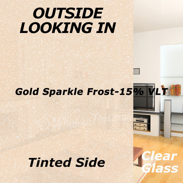 Gold Window Films Gold Sparkle Frost Window Tinting Film 47″ | Decorative Privacy ...