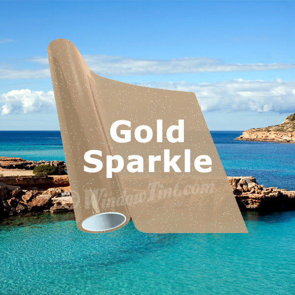Gold Window Films Gold Sparkle Frost Window Tinting Film 47″ | Decorative Privacy ...